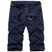 梵克公牛夏季薄款纯色棉布休闲多袋工装军旅七分裤男中裤五