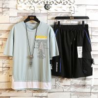 梵克公牛20年夏季新款圆领短袖织带短裤套装