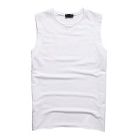 梵克公牛夏装水洗毛边休闲后背字母印花背心 男装坎肩无袖T恤T990