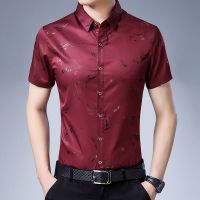 梵克公牛衬衫男短袖中老年半袖外穿免烫抗皱衬衣韩式棉土上衣