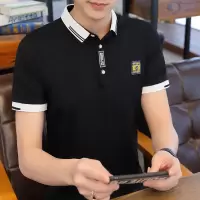 梵克公牛夏天男士短袖T恤纯色半袖衬衫领打底衫学生潮流棉有领子POLO衫