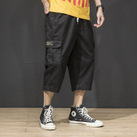 梵克公牛夏天七分裤男休闲哈伦裤 2021夏季新款日系帅气个性百搭男牌胖子宽松百搭青年