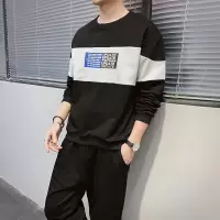 梵克公牛男士春季休闲运动衣套装 2021热卖卫衣帅气百搭个性街头外套两件套青少年春装新时尚服搭配一套