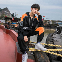 梵克公牛卫衣套装男学生嘻哈 2020春季卫衣男情侣装个性拼色时尚两件套潮牌ins连帽运动套装