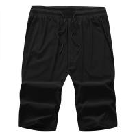 梵克公牛男士哈伦裤休闲短裤男加大码 2020大码男装加肥加大夏季冰丝基础大众显瘦中裤胖子肥佬大裤 黑色