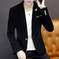 梵克公牛休闲小西装男青年薄款外套 2020热卖款西服男士韩版帅气礼服商务帅气平绒发型师男时尚