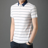 梵克公牛中青年polo衫男短袖商务 2020热卖夏季休闲男士简约都市T恤男装翻领条纹棉T恤POLO衫男