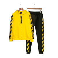 梵克公牛【上衣+裤子】休闲套装男学生 2020团体运动服男款春帅气青春流行连帽卫衣健身小脚情侣两件套