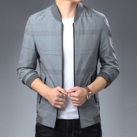 梵克公牛春季中青年男人薄款外套 2020热卖休闲夹克衫男士帅气百搭春新款季舒适帅气百搭格子简约