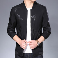 梵克公牛春季中青年男人薄款外套 2020热卖时尚印花休闲春新款夹克棒球领新款茄克帅气百搭男装