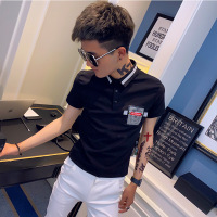 梵克公牛精神小伙聚氨酯弹性纤维(氨纶)短袖T恤男半袖修身翻领体恤衫青少年POLO衫上衣服商务休闲
