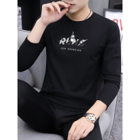 梵克公牛莫代尔男士长袖T恤2019年秋季新款商务休闲流体恤上衣秋衣服INS男装打底衫