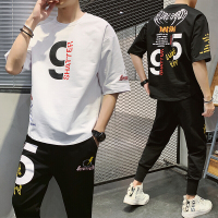 梵克公牛小伟3 2020夏季新款短袖长裤套装男士帅气一套