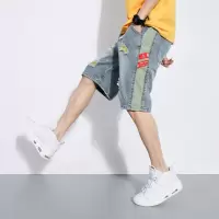 梵克公牛夏季时尚潮流牛仔日系大码百搭时尚 蓝色
