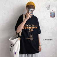 梵克公牛2021夏装港风男短袖小清新新款半袖宽松T恤