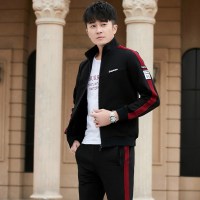 梵克公牛2021新款休闲运动套装男士季青年开衫卫衣运动服男装三件套潮