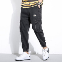 梵克公牛夏季九分休闲工装牛仔裤男士韩版潮流常规大码男生日系百搭9分裤