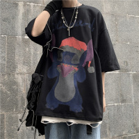 梵克公牛史迪仔短袖男流宽松情侣T恤网红上衣ins百搭原宿港风牌半袖