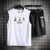 梵克公牛网格 挂拍 三个小人2020新款T恤1短裤啊套装