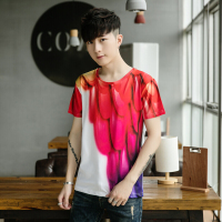 梵克公牛2020夏季男装花衣服 时尚翅膀圆领男士短袖T恤男 如图