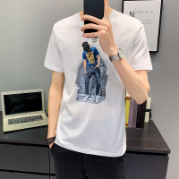 梵克公牛T616#夏季商务休闲流印花男士休闲圆领套头短袖T恤 P48