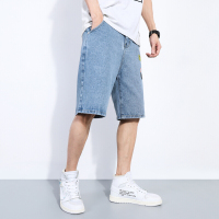 梵克公牛2020夏季新款 日系宽松牛仔男大码水洗休闲 如图