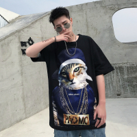 梵克公牛主推3夏装新嘻哈大码T 酷猫贴街舞宽松原宿短袖男