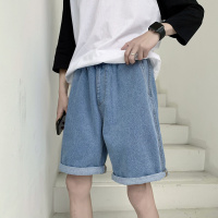 梵克公牛夏季情侣韩范潮流5分牛仔裤直筒休闲直筒百搭