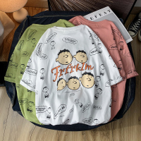 梵克公牛夏装男士卡通小人圆领休闲韩版短袖半袖T恤上衣 9925-P35