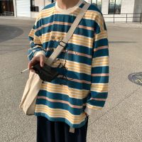 梵克公牛香港牌条纹卫衣男2021新款流嘻哈宽松les帅t春季上衣ins港风学生外套