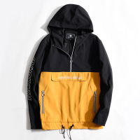 梵克公牛胖子男装印花卫衣 2021271商务休闲牌大码个性时尚加肥加大连帽拉链帅气显瘦休闲肥200斤胖人帅气显 黑色+色