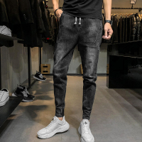 梵克公牛牛仔裤男士2021新款秋季常规小脚韩版潮流黑色百搭休闲长裤子