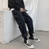 梵克公牛板鞋裤男潮牌ins帅气宽松直筒韩版2021年春季九分裤男9分百搭潮流