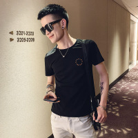 梵克公牛抖音网红牌T恤男流修身商务休闲圆领les帅气体恤夏季短袖上衣服装