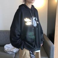 梵克公牛秋季连帽夜光皮卡丘印花宽松卫衣港风ins男生时尚学院风套头外套