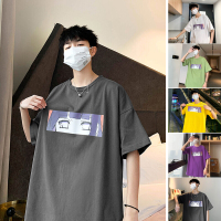 梵克公牛-P30控48 2021夏港风落肩T恤男火影雏田印花