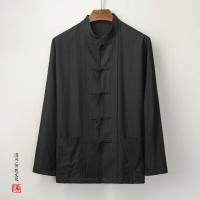 梵克公牛中国风男装装国风亚衬衫禅服禅修服居士服茶服秋季