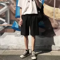梵克公牛夏季男牌ins休闲中裤流5分裤情侣基础大众宽松纯色