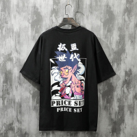 梵克公牛后背牌短袖T恤男夏季宽松棉休闲衣服学生百搭帅气体恤