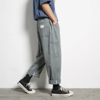 梵克公牛裤子男春夏新款流学院风纯色休闲裤港风帅气常规裤