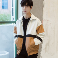 梵克公牛2020早春秋装新款韩版chic夹克男复古休闲外套BF港风情侣运动上衣 图片色
