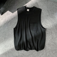 梵克公牛圆领无袖T恤男夏季流棉坎肩背心宽松外穿纯色体恤衫