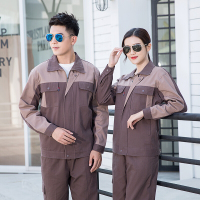 梵克公牛工作服长袖套装男耐磨电焊工劳保服定制汽修工厂车间色