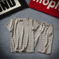 梵克公牛T恤运动套装+裤 灰底 短裤套装