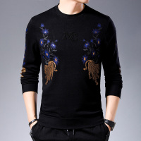 梵克公牛卫衣男春季中青年2021热秋新款男士时尚老虎印花休闲修身圆领帅气青年长袖T恤休闲运动上衣