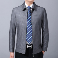 梵克公牛夹克男休闲薄款中青年 2020热卖纯色简约男季新款中年男士宽松翻领外套商务爸爸装纯色简约衫