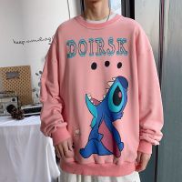 梵克公牛快手同款史迪仔印花卫衣男潮宽松无帽春季很仙的上衣ins超火潮流套头外套