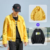 梵克公牛快手同款纯色牛仔外套男潮牌春季新款韩版潮流宽松长袖学生街头牛仔衣夹克