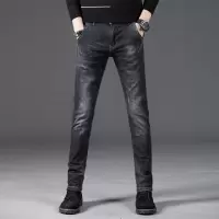 梵克公牛牛仔裤男常规高弹力2021新款新男士复古怀旧青年小脚潮牌ins男式牛仔长裤弹力帅气时尚休闲裤子