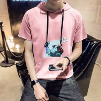 梵克公牛夏季男士短袖T恤流撞色半袖卫衣韩版修身青年学生男衣服牌帅气夏装体恤汗衫大码男上衣